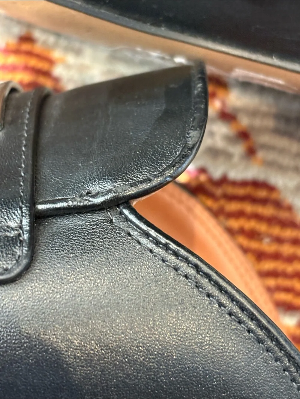 Coach Black Leather Slip-On Loafers with Tan Insole - Picture 6 of 10